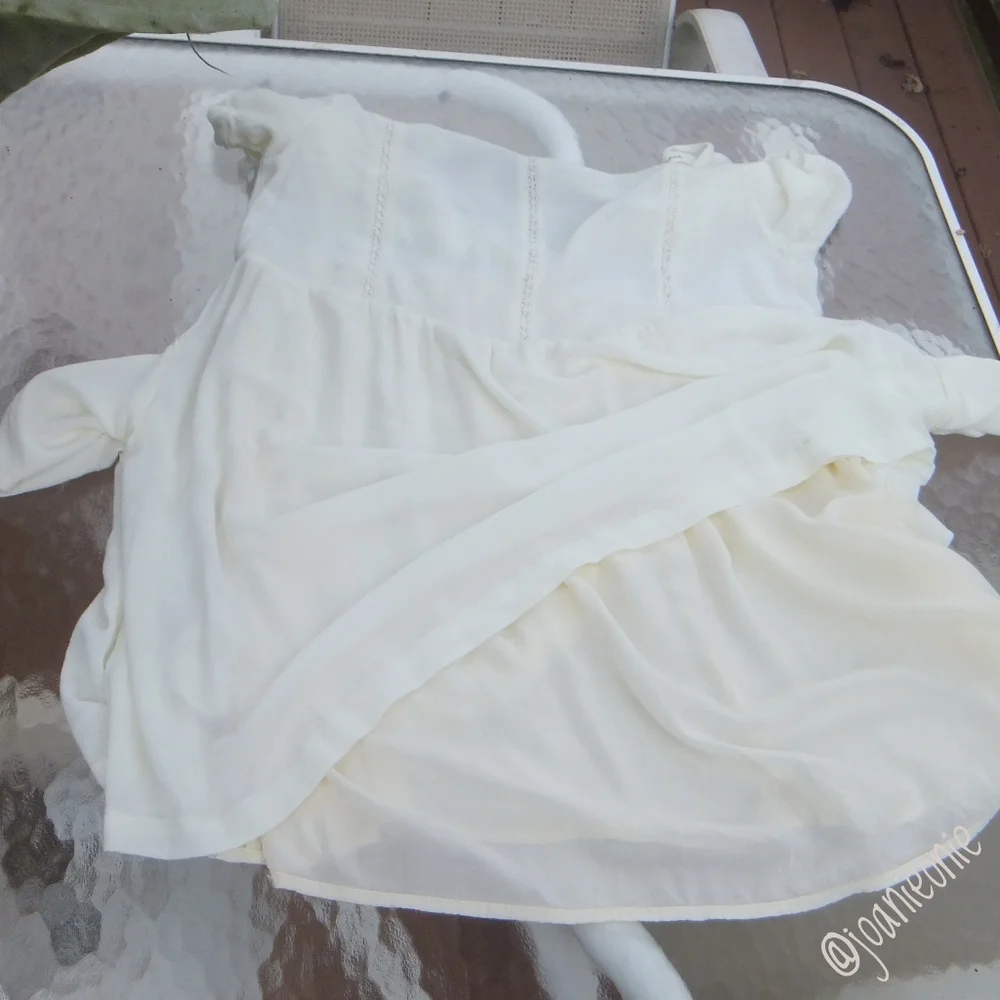 Dress Mini Cottagecore Eyelet Cream Sz M - Picture 4 of 7
